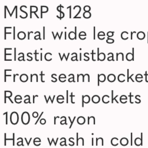 NWOT Anthropologie Ett twa Floral wide leg Small - Picture 10 of 10